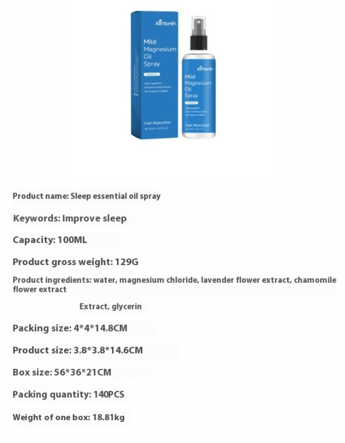 Night Care Relieve Discomfort Sleep Essential Oil Spray